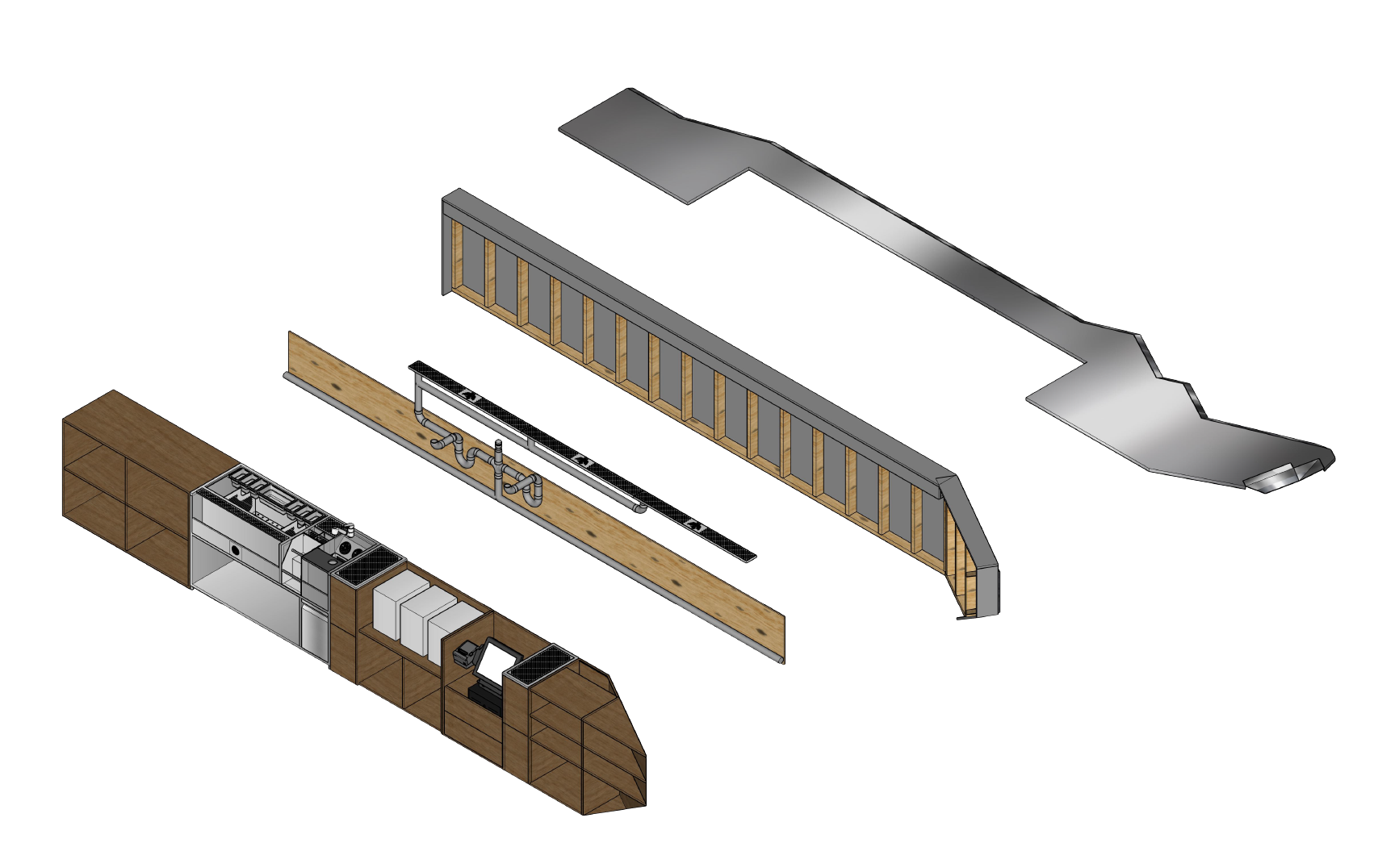 Bar layout and elevation drawing by Yu Jiang Zhao